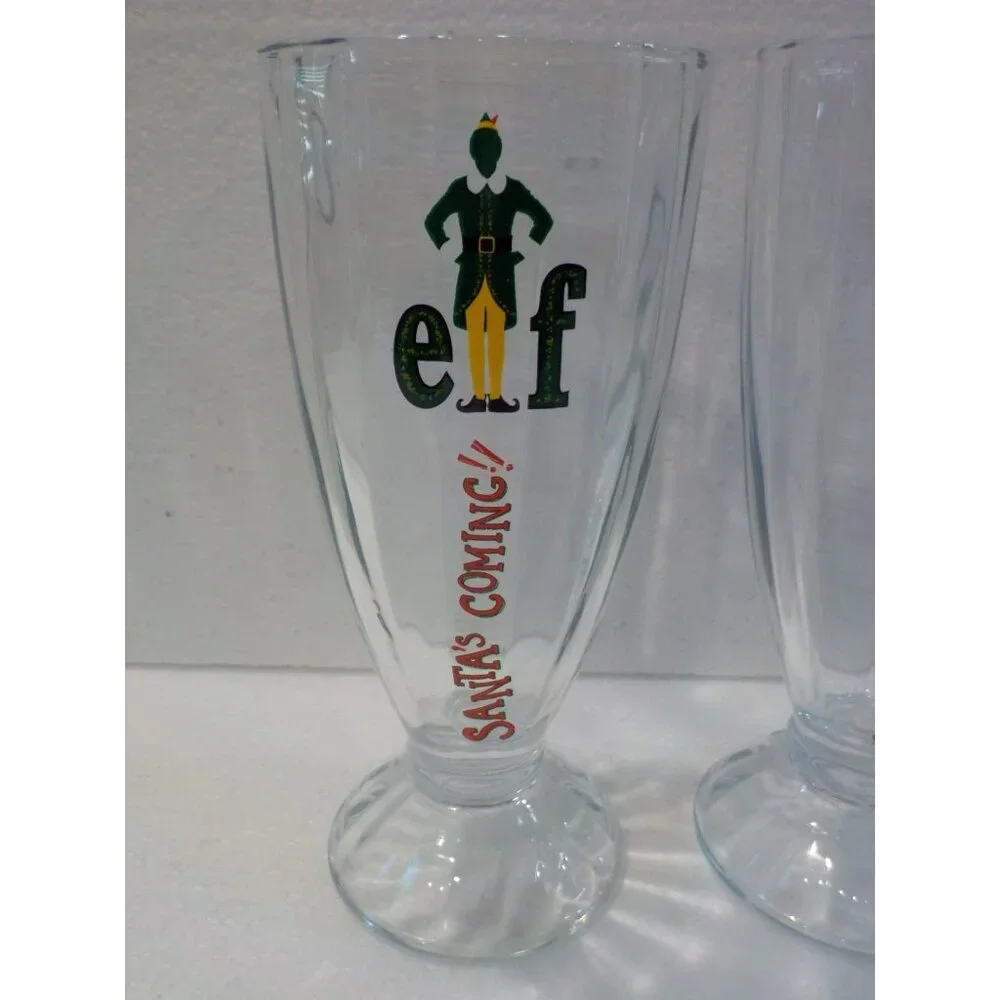 Set of 2 Elf Movie Beer Glasses Ice Cream Sundae Milkshake Glass  7